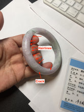 Load image into Gallery viewer, 59.5mm certified Type A 100% Natural light green sunny green red light purple Jadeite Jade bangle BF146-8461