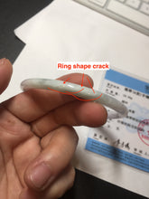 Load image into Gallery viewer, 58mm certified 100% natural type A light green/purple/white slim round cut jadeite jade bangle BN50-3117