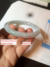 Load image into Gallery viewer, 58mm certified 100% natural type A light green/white round cut jadeite jade bangle AZ101-2808