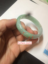 Load image into Gallery viewer, 50.5mm Certified Type A 100% Natural sunny apple green/red oval Jadeite Jade bangle BG61-0174