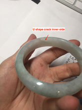 Load image into Gallery viewer, 58.8mm Certified Type A 100% Natural icy watery green white Jadeite Jade bangle BH86-9115
