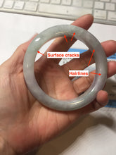 Load image into Gallery viewer, 60.5mm Certified Type A 100% Natural icy watery green/purple chubby Jadeite Jade bangle PB236-9536