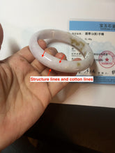 Load image into Gallery viewer, 58mm certified 100% natural Type A light purple yellow white (Whispers of Autumn) jadeite jade bangle PB69-9035