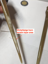 Load image into Gallery viewer, 100% Natural Buffalo Horn carved flowers/bamboo/Auspicious Clouds/love bird stick hairpin CB81 (Add-on item! not for sale individually)