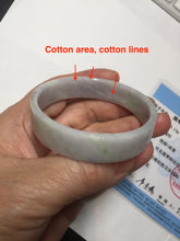 Load image into Gallery viewer, 51mm Certified Type A 100% Natural light purple/white square Jadeite Jade bangle BN96-2709