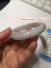 Load image into Gallery viewer, 54.5mm Certified Type A 100% Natural white purple Jadeite bangle AY130-6662