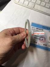 Load image into Gallery viewer, 50mm certified 100% natural Type A icy watery sunny green/purple/gary oval jadeite jade bangle PA158-2886