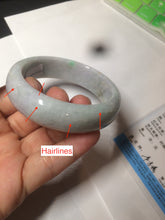 Load image into Gallery viewer, 54mm Certified type A 100% Natural sunny green/white/purple/red (Fu Lu Shou) chubby Jadeite bangle AZ132-9660