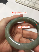 Load image into Gallery viewer, 57.9mm Certified Type A 100% Natural green/gray/black chubby Jadeite bangle PB240-9525
