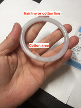 Load image into Gallery viewer, 55.4mm 100% natural Type A light purple white slim round cut jadeite jade bangle BM108-4525