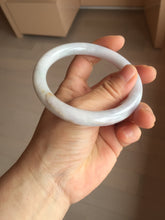 Load image into Gallery viewer, 59.5mm certified 100% natural light green/white/purple round cut jadeite jade bangle BS38-(5572)
