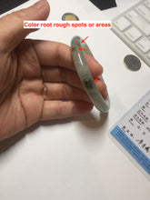 Load image into Gallery viewer, 51.6mm Certified type A 100% Natural light green dark green floating seaweed slim round cut Jadeite bangle PC58-6614
