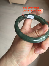 Load image into Gallery viewer, 57.2mm certified natural Type A oily dark green/black jadeite jade bangle BG77-0408