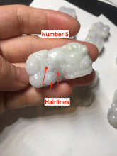 Load image into Gallery viewer, 43mm 100% natural type A light purple green white jadeite jade 3D PiXiu(貔貅) pendant/desk decor BP95