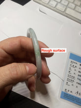 Load image into Gallery viewer, 55mm certified 100% natural Type A light green white purple round cut jadeite jade bangle BS43-4530