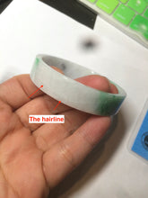 Load image into Gallery viewer, 52.5mm Certified type A 100% Natural sunny green/purple/white square Jadeite Jade bangle AT87-4715