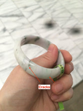 Load image into Gallery viewer, Certified 51.7 mm type A 100% Natural green/purple/white oval Jadeite Jade bangle F109-6200