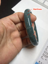 Load image into Gallery viewer, 59.9mm Certified Type A 100% Natural dark green/blue/gray/black Guatemala Jadeite jade bangle AY89-5760