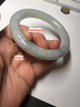 Load image into Gallery viewer, 59.1mm Certified Type A 100% Natural light green chubby round cut Jadeite Jade bangle BM24-4587