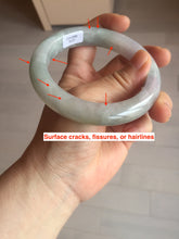 Load image into Gallery viewer, 60.5mm Certified Type A 100% Natural icy watery green/purple chubby Jadeite Jade bangle E146-9537