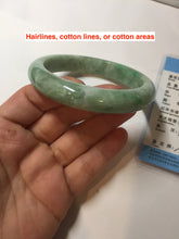Load image into Gallery viewer, 59mm Certified Type A 100% Natural sunny green gray Jadeite Jade bangle PA126-9888