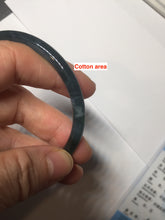 Load image into Gallery viewer, 56.2mm Certified Type A 100% Natural icy watery dark green/blue/gray Guatemala slim round cut Jadeite bangle PD53-5518