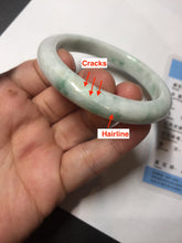 Load image into Gallery viewer, 53mm Certified Type A 100% Natural sunny green white(白底青) Jadeite Jade bangle BP41-3176