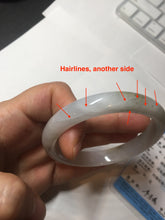 Load image into Gallery viewer, 57.5mm Certified Type A 100% Natural icy watery white purple black brown seaweeds and golden sand Jadeite Jade bangle H160-7068