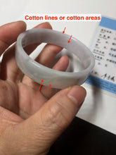 Load image into Gallery viewer, 51mm Certified Type A 100% Natural light purple/white square Jadeite Jade bangle BN94-2711