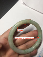 Load image into Gallery viewer, 54mm Certified Type A 100% Natural fresh light green yellow with sunny green flying flowers round cut Jadeite Jade bangle C91-2827