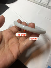 Load image into Gallery viewer, 54.5mm Certified type A 100% Natural light green white purple slim round cut Jadeite bangle BN20-9106