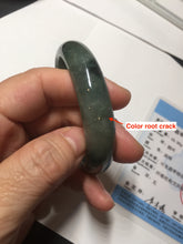 Load image into Gallery viewer, 54.5mm certified 100% natural dark green black jadeite jade bangle AS87-7064