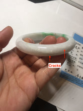 Load image into Gallery viewer, 58mm Certified Type A 100% Natural sunny green/white(白底青) Jadeite Jade bangle AM100-2810