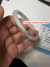 Load image into Gallery viewer, 59.2mm certified 100% natural type A light green/white/purple slim round cut jadeite jade bangle AM93-1359