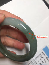 Load image into Gallery viewer, 53.2mm certified type A 100% Natural dark green/gray/yellow Jadeite Jade bangle AF96-7577