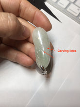 Load image into Gallery viewer, 100% natural type A icy watery light purple green blessed melon(福瓜) Jadeite Jade pendant AX144