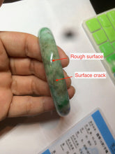 Load image into Gallery viewer, 59.7mm Certified 100% natural type A sunny green white/light purple jadeite jade bangle Z137-5420