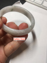 Load image into Gallery viewer, 49mm certified 100% natural Type A icy watery light green/white/purple oval jadeite jade bangle BN40-2854