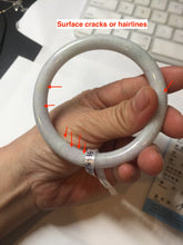 Load image into Gallery viewer, 58.5mm certified 100% natural type A light green/white/purple round cut jadeite jade bangle PC33-2675