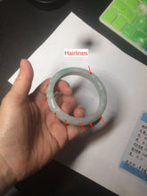 Load image into Gallery viewer, 57mm Certified 100% natural Type A light green/white  jadeite jade bangle BH49-0023