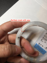 Load image into Gallery viewer, 57mm Certified Type A 100% Natural icy watery white Jadeite Jade bangle BM77-7067