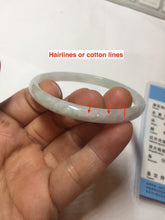 Load image into Gallery viewer, 50.5mm certified 100% natural icy watery Type A green/purple/white slim jadeite jade bangle PB138-5468