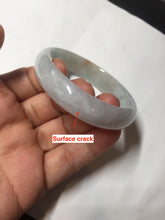 Load image into Gallery viewer, 49mm Certified Type A 100% Natural light green red oval Jadeite Jade bangle BM68