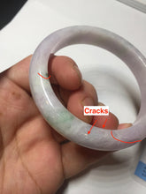 Load image into Gallery viewer, 56.2mm certified 100% natural type A sunny green/purple jadeite jade bangle BN120-8716