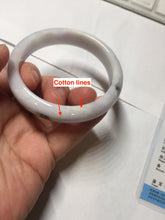 Load image into Gallery viewer, 54.8mm certified 100% natural Type A dark green/purple/white with green floating flowers jadeite jade bangle PB232-2827