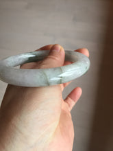 Load image into Gallery viewer, 58.5mm certified type A 100% Natural oily light green/white chubby round cut Jadeite Jade bangle BM20-2798