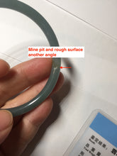 Load image into Gallery viewer, 59.2mm Certified Type A 100% Natural icy watery deep sea dark green/purple/blue/gray/black slim round cut Guatemala Jadeite bangle AU75-3792