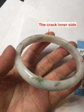 Load image into Gallery viewer, 60mm certified Type A 100% Natural light green white brown Fragrance of Osmanthus in August(八月桂花)Jadeite Jade bangle PA72-6314