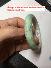 Load image into Gallery viewer, 58mm Certified type A 100% Natural sunny green/white Jadeite bangle AY85-3474