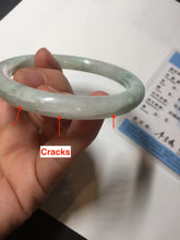 Load image into Gallery viewer, 54mm Certified type A 100% Natural sunny green/white round cut Jadeite bangle BN81-9817